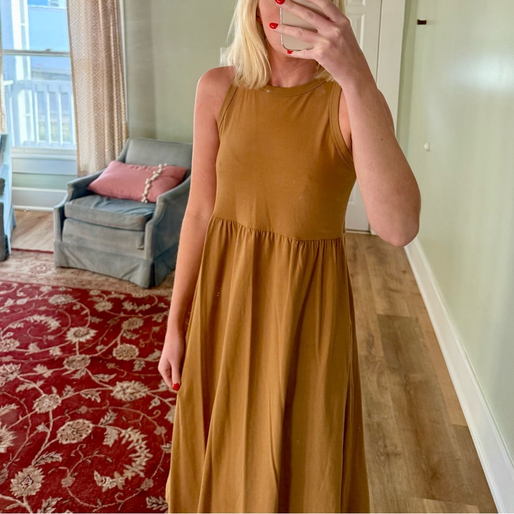 Tan Summer Midi Dress